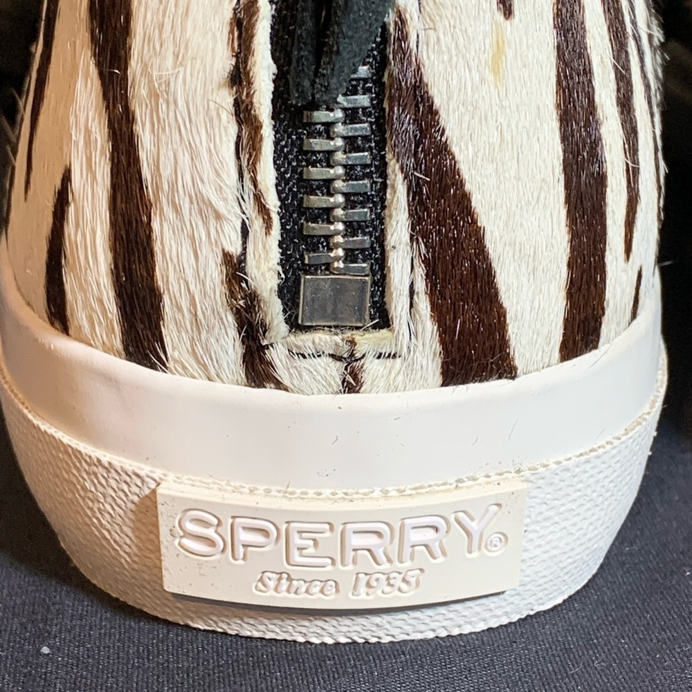 Sperry x Rebecca Minkoff High-Top Sneakers Athletic Zebra Calf hair sz 9 - Picture 6 of 8